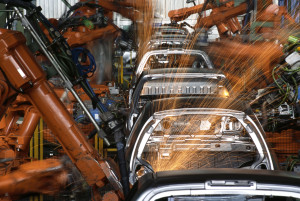 Robots In a Car Factory